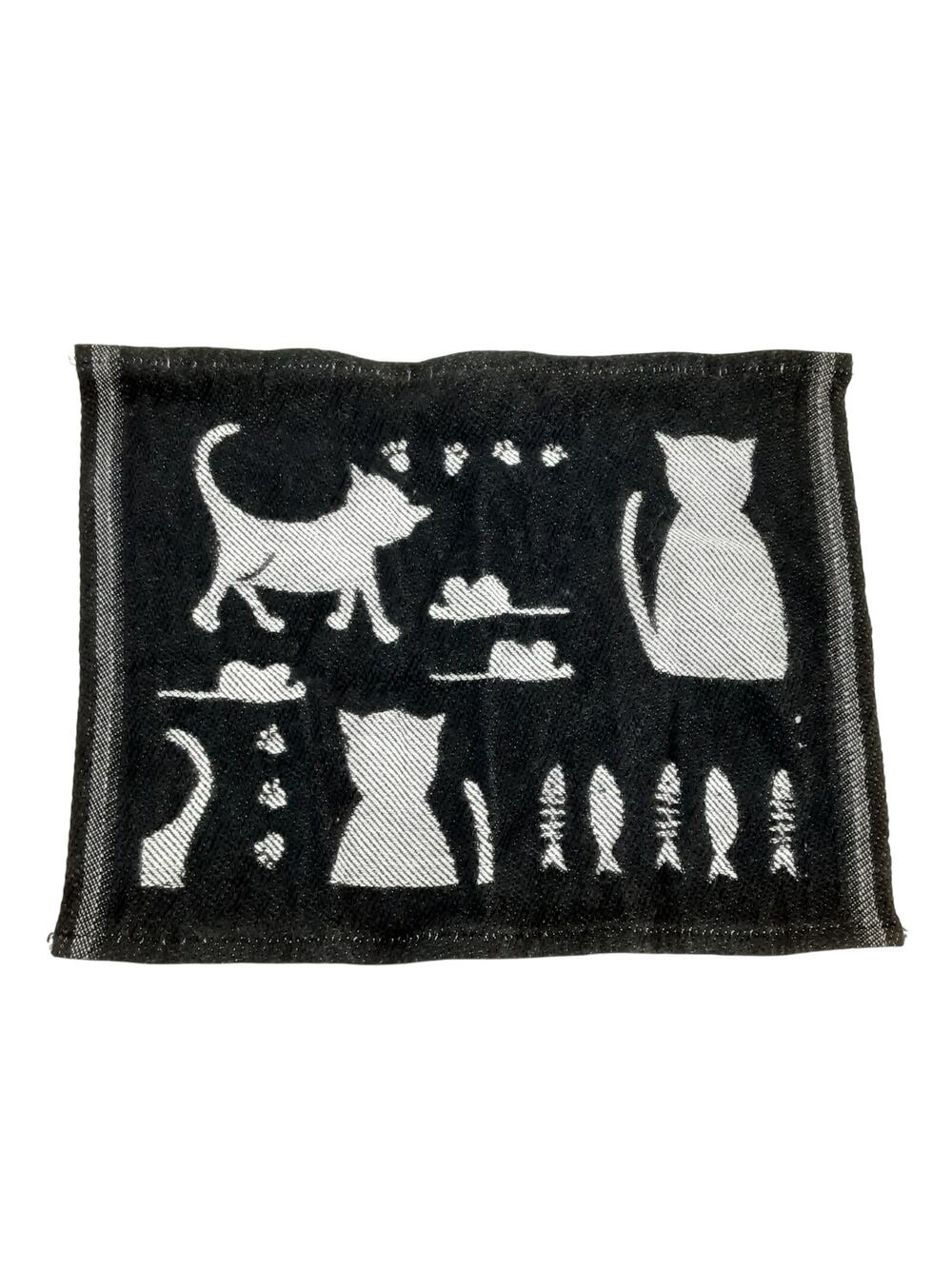 Ekelund Master Weavers Cat Cotton Bamboo Napkin Tapestry Wall Decor Black
